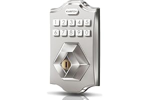 KANFOX KS3 Keyless Entry Door Lock Deadbolt with Keypad,Smart Locks for Front Door with 2 Keys,Electronic Door Lock Deadbolt,Door Lock with Code,Auto Lock,Easy Installation,Satin Nickel