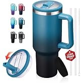 ICIOI 40 oz Insulated Tumbler with Handle &amp; Flip Straw, Travel Cup for Men | Keeps Cold 34H, 100% Leak-Proof, 18/8 Stainless Steel Mug with Handle, Dishwasher Safe, BPA Free, Flip Straw Mug for Work Gym