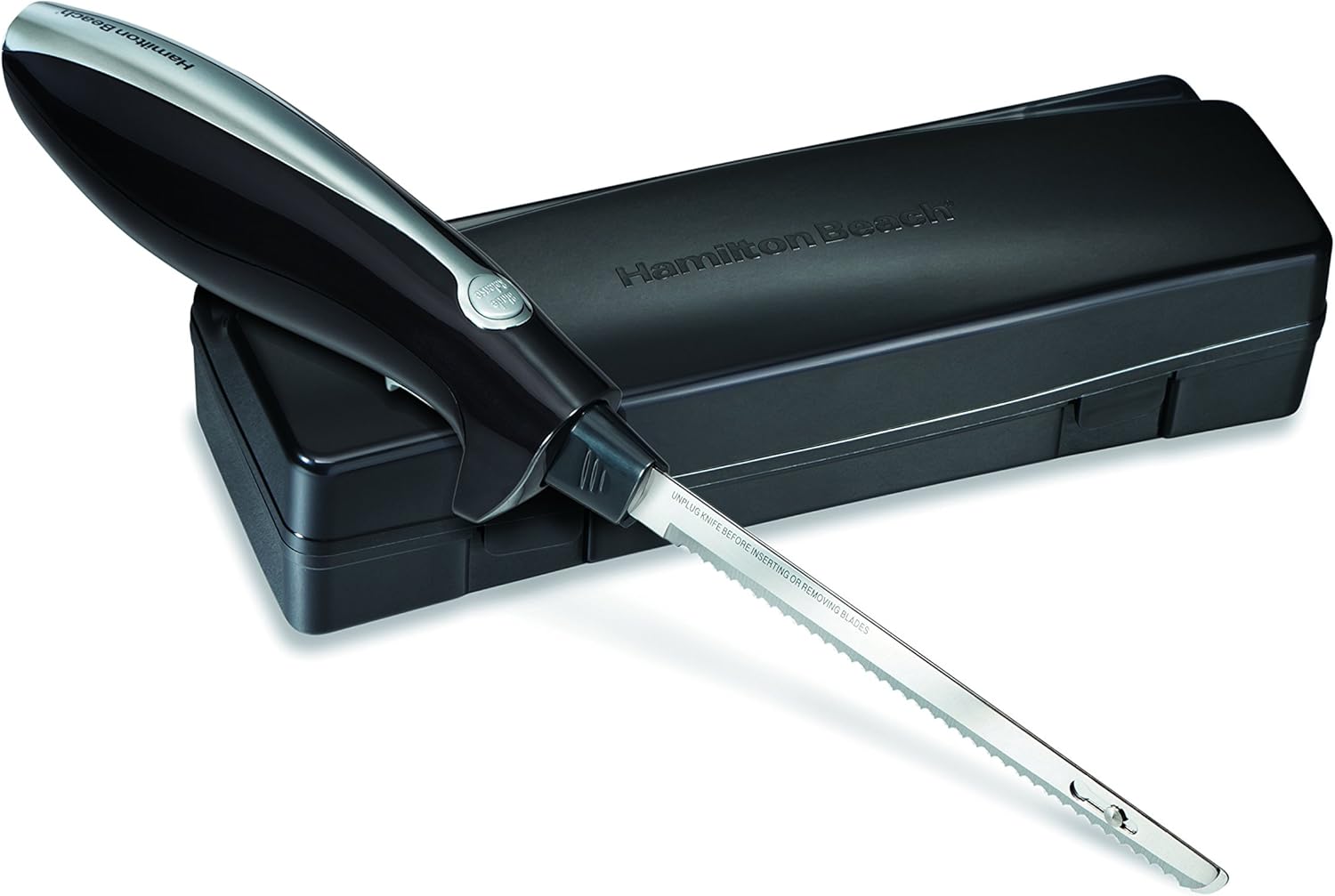 Hamilton Beach Electric Knife for Carving Meats, Poultry, Bread, Crafting Foam and More, Storage Case and Serving Fork Included, Black: Kitchen & Dining