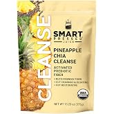 SMART Pressed Pineapple Chia Cleanse Super Prebiotic Fiber Organic Non-GMO | Daily Supplement for Gut Health, Digestion &amp; Regularity, Plant-Based with Digestive Enzymes, 30 Servings