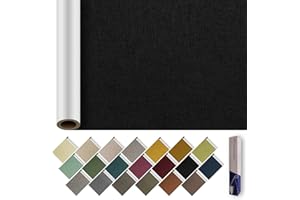 ILOFRI Linen Fabric Patches Tape Self Adhesive 16x60 inch, Durable Fabric Couch Repair Kits for Upholstery, Furniture, Sofa, Car Seats, Office Chair, Carpet, Jackets, Crafts - Black