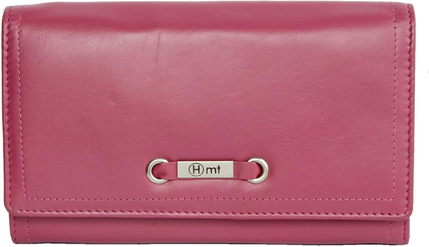 Women's pink soft genuine leather wallet HMT