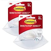 Command Soap Holder, 1 Dish, 2 Mounting Bases, 2 Medium Strips | For Bathroom Organization, Water Resistant, Damage-Free Hanging with Adhesive Strip, No Tools