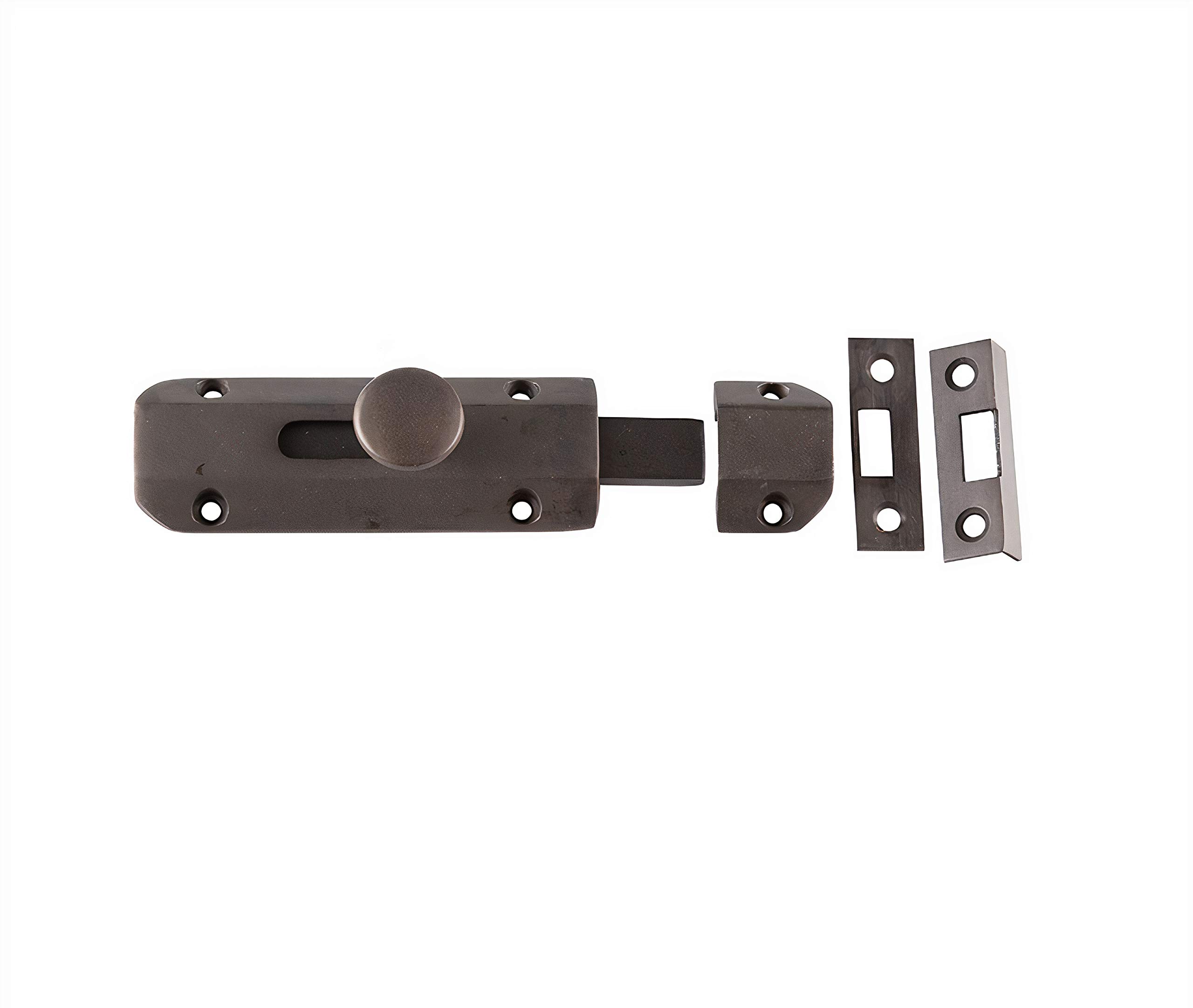Jedo 100mm (4") Heavy Duty Sliding Surface Door Lock Bolt for Internal Latch Doors and External Doors and Windows (Matt Bronze)