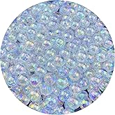 300 Pcs 10mm Acrylic Round Beads AB Colors Round Spacer Beads for Earring Bracelet Necklace Key Chains Jewelry DIY Craft Making(Clear AB)