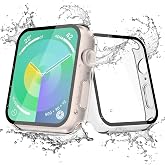 [2-Pack] Julk for Waterproof Apple Watch Case Series SE3/SE2/SE/6/5/4 40mm | Cover with 9H Tempered Glass Screen Protector, A