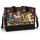 84hoods Large Tote Bag for Women with Pockets and Zipper for Travel, Work, Grocery. Gift for Book Lovers, Librarians.