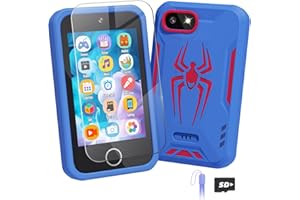 LIZZBEY Kids Smart Phone, Spider Toys Phone for Boys 3 4 5 6 7 8 Years Old, Dual Camera, 3.5'' Touchscreen Kid Phones, Educational Toy for Toddler Kids Christmas Birthday Gifts, ABC Learning, Habit Tracker