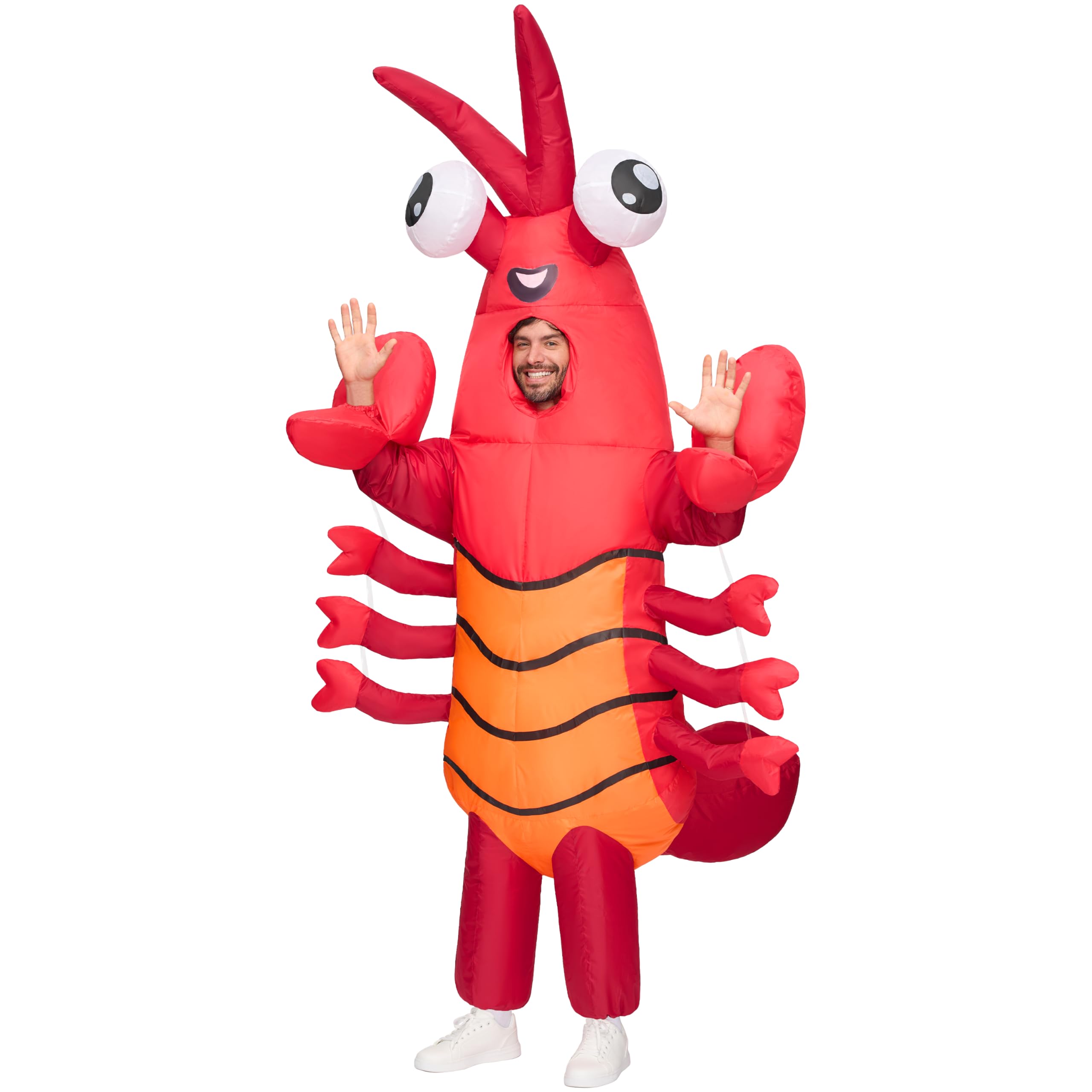 Photo 1 of Spooktacular Creations Adults Inflatable Costumes, Full Body Lobster Blow-up Halloween Costumes Featured Huge Pliers for Halloween Cosplay Party, Large(67In)