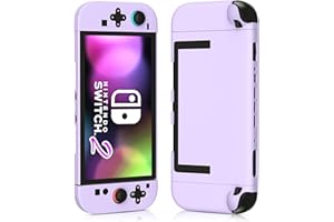 PAWDIARY Pure-purple Switch 2 Protective Case Cover for Nintendo Switch 2 (New 2025), Ultra-thin PC Console & Controller Grip Switch 2 Skin Protector, Anti-scratch Design Hardshell