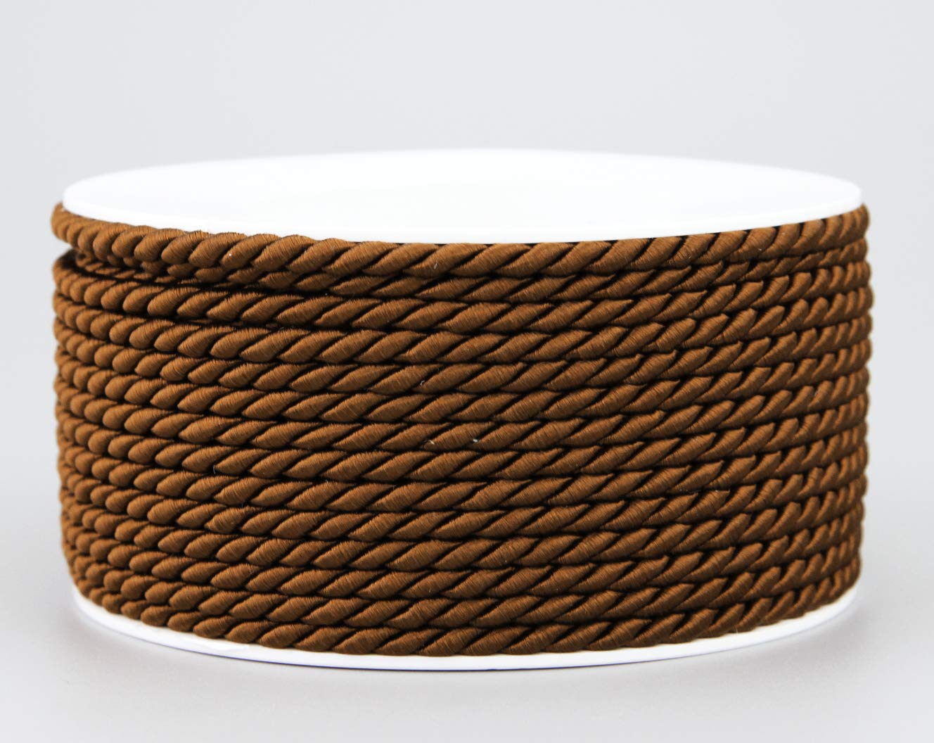 finemark Cord Brown 25 m x 4 mm Roll Decorative Rotating Cord with Gloss Twisted Dark Brown