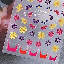 Flower Daisy Nail Stickers Summer Flowers Nail Art