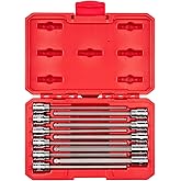 TEKTON 3/8 Inch Drive Long Ball End Hex Bit Socket Set with Case, 11-Piece (3-10 mm) | SHB91320