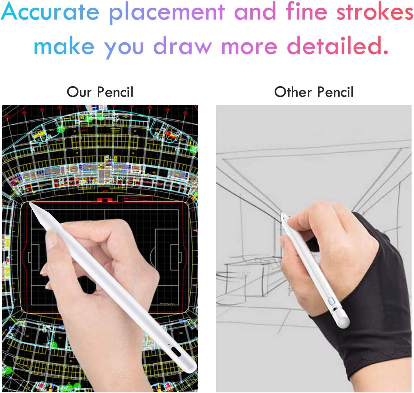 Stylus Pen Compatible with Apple iPad, iPad Pencil with No Lag, High Precision, Tilt, Palm Rejection, for iPad 6th, iPad Mini 5th, iPad Air 3rd Gen, iPad Pro (11/12.9"): Electronics
