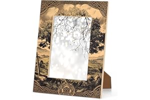 LUIXINFQIZZ Celtic Ancient Tree Landscape 8 x 10 Picture Frame Celtic Vintage 8 x 10 Wooden Photo Frame, Display Photos for W