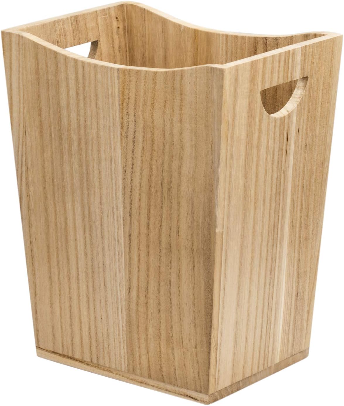 Nandae Wood Square Wastebasket Trash Can Farmhouse Style