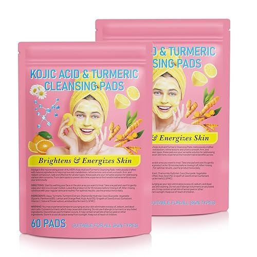 Turmeric Kojic Acid Cleansing Pads 80PCS- Kojic Acid and Turmeric Cleansing Pads, Turmeric Kojic Acid Pads, Balance Skin Tone 2 PACK