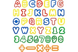 HYGLOSS 41-Piece Alphabet Cutters Set – ABC Letter and Number Mold Kit with Bright Colors – Educational Clay and Dough Tools & Accessories for Learning – Arts & Crafts for Kids Ages 2-4 – Strong and Durable