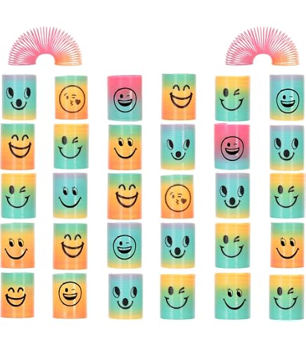 Amazon.com: 72 PCS Mini Emoticon Smile Happy Face Rainbow Springs