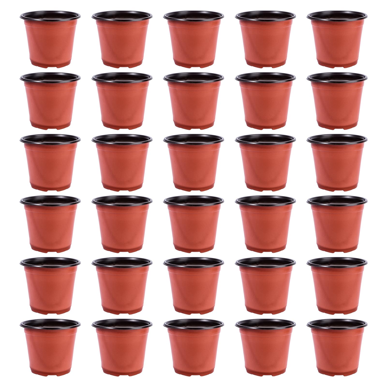DOITOOL 50pcs Plastic Plant Pots for Sewing Flower Pots Flower Pot Starter Pot (Diameter 100 mm), Plastic, brown, 15 x 10,5 x 13,5 cm