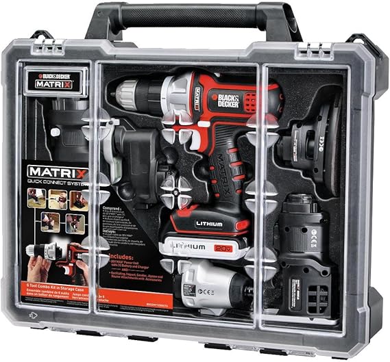 BLACK+DECKER Cordless Drill Combo Kit with Case, 6Tool (BDCDMT1206KITC