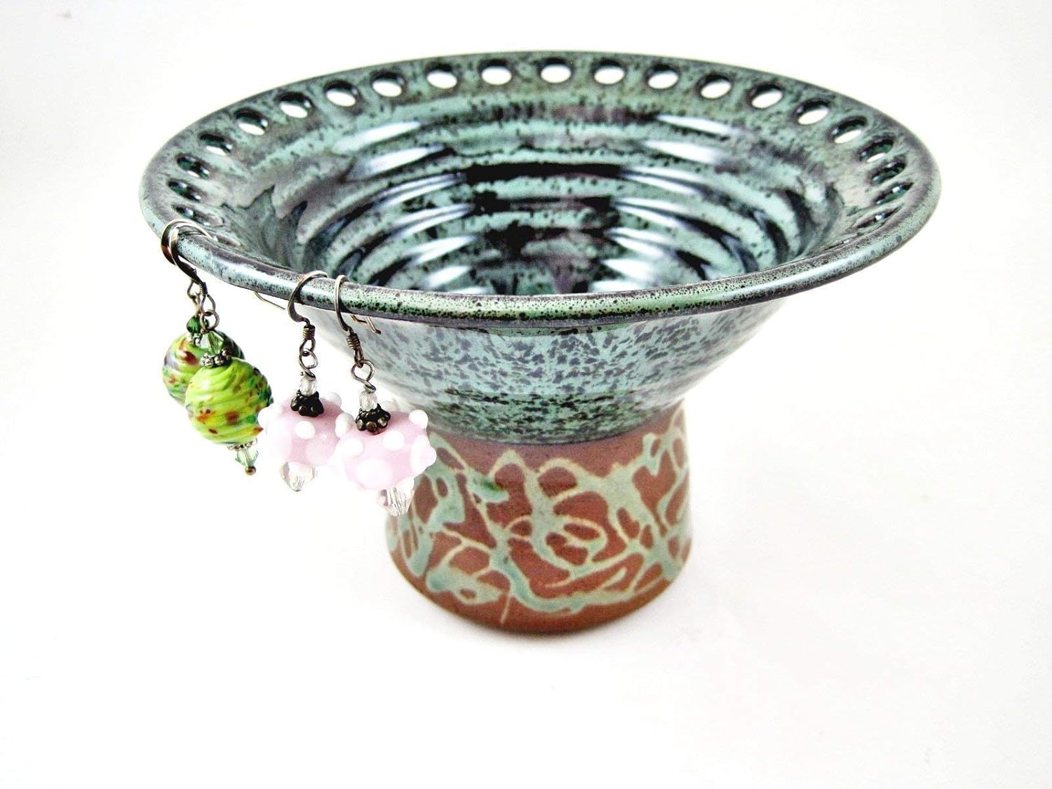 Handmade Pottery Earring Vase, Ceramic Jewelry Holder