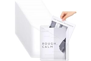 Seajan 24 Pcs Pocket Folders for 3 Ring Binder Clear Plastic Folders Sleeves with 2 Pockets 3 Hole Punch Binder Dividers Poly Slash File Jackets for Office School Document Organizer (White)