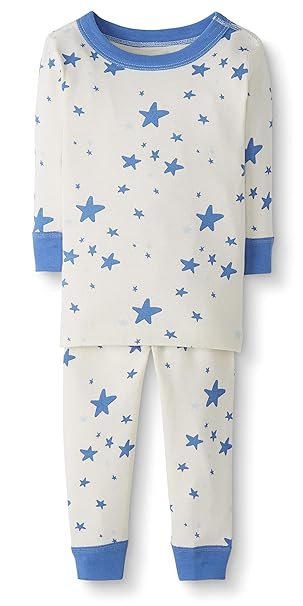 Moon and Back by Hanna Andersson Baby/Toddler 2-Piece Organic Cotton Long Sleeve Star Print Pajama Se