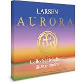 Larsen Aurora Cello Strings &ndash; Medium Tension Set &ndash; Professional Quality and Affordable Strings for Advancing Cellists