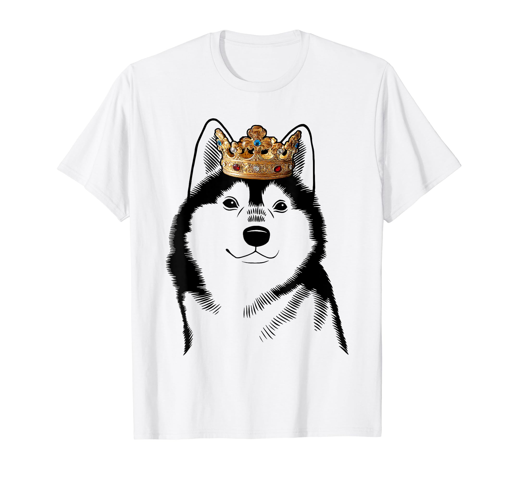 Alaskan Klee Kai Dog Wearing Crown T-Shirt