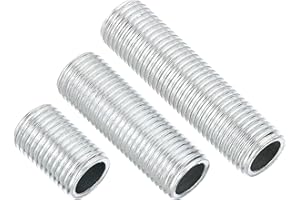 PATIKIL 1/4-18 Thread Lamp Pipe Nipple Kit, All Threaded Fasteners Assortment Hardware for Chandelier Ceiling Light DIY, 3 Si