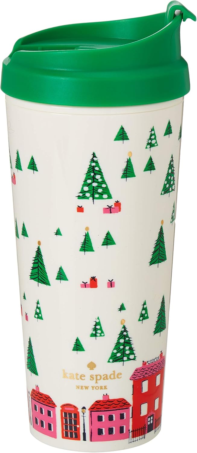 Kate Spade New York 16 Ounce Holiday Insulated Thermal Travel Mug