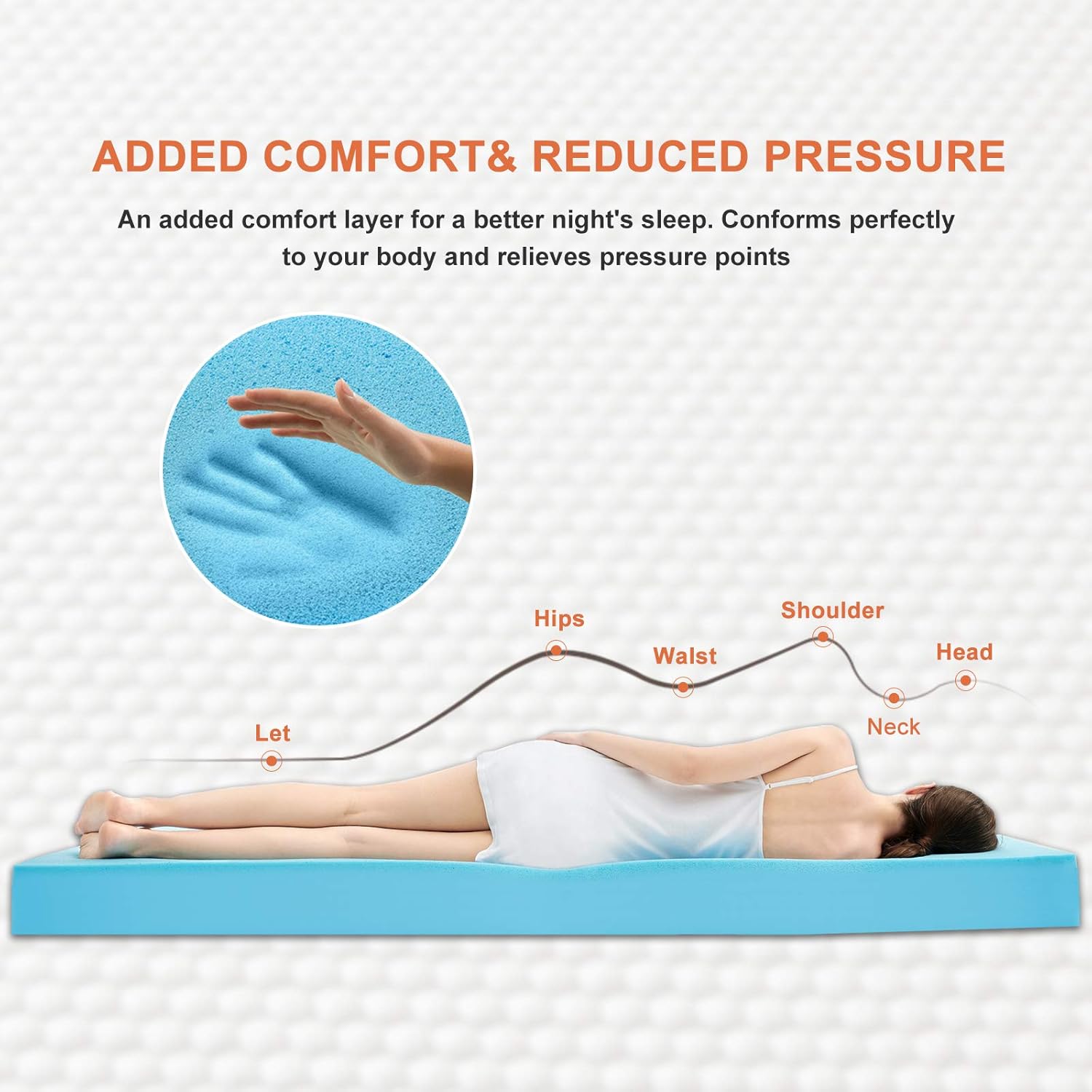 OYT Full Size Mattress Topper,3 Inch Gel Memory Foam Mattress Topper for Cooling Sleep & Pressure Relieving,Mattress Pad in a Box with with Removable & Washable Cover, CertiPUR-US Certified: Kitchen & Dining