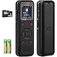 72GB Digital Voice Activated Recorder: Portable Tape Recorder with Playback Audio Recording Device for Lectures Meetings, Small Dictaphone Sound Recorder with Line in | Password | Support TF Expansion