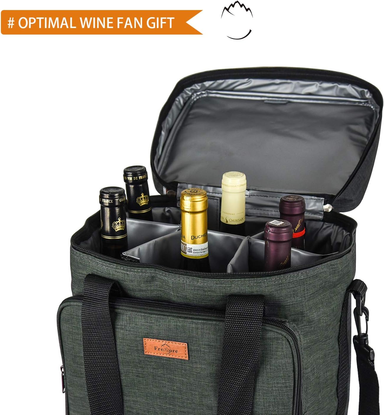 Freshore Insulated Wine Carrier 6 Bottle Bag Tote - Image 4