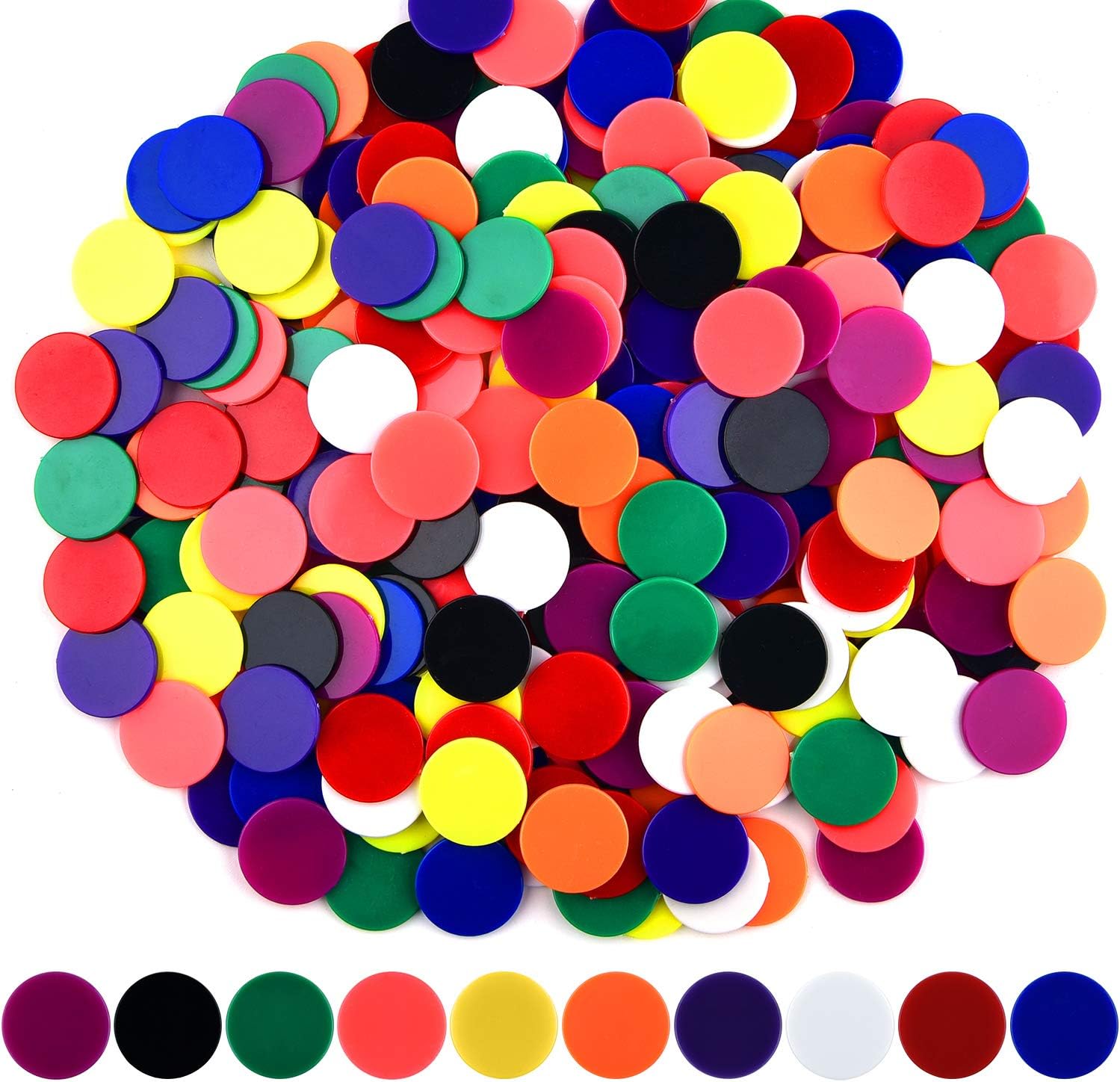  Coopay 300 Pieces 10 Colors Plastic Learning Counters Disks Bingo