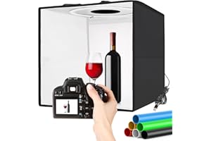 Uyled Light Box Photography 16"x16" Professional Dimmable Shooting Tent Kit with CRI >95 3000-6000K Photo Box with 120 LEDs Lights + 6 Photo Backdrops for Jewelry and Small Items Product Photography