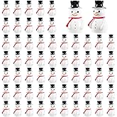 WalkManony 50Pcs Mini Snowman Christmas Figurines Kit – Christmas Mini Snowman Ornaments for ChristmasInterior, DIY Decor, SnowmanKit, Fairy Garden, Table & Tree Decorations