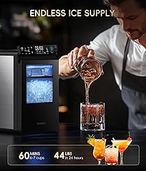 ecozy Nugget Ice Maker Countertop, Smart Pebble Ice