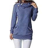 levaca Womens Long Sleeve Oversizes Pullover Side Loose Fall Casual Split Tunic Tops