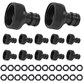 12PCS 3/4&rdquo; GHT Garden Hose Female Connector, Quick Adapter for Male Bibb | Include 24 Rubber Gaskets, Leak-Proof, Long-Lasting, Durable Plastic, Fitting for Standard 3/4'' Thread Faucet