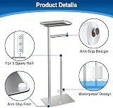 Songsoso Free Standing Toilet Roll Holder with Top Shelf Holds 4 Rolls view 4