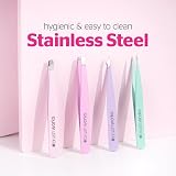 Brushworks HD 4 Piece Combination Tweezer Set Pastels - Stainless Steel view 3