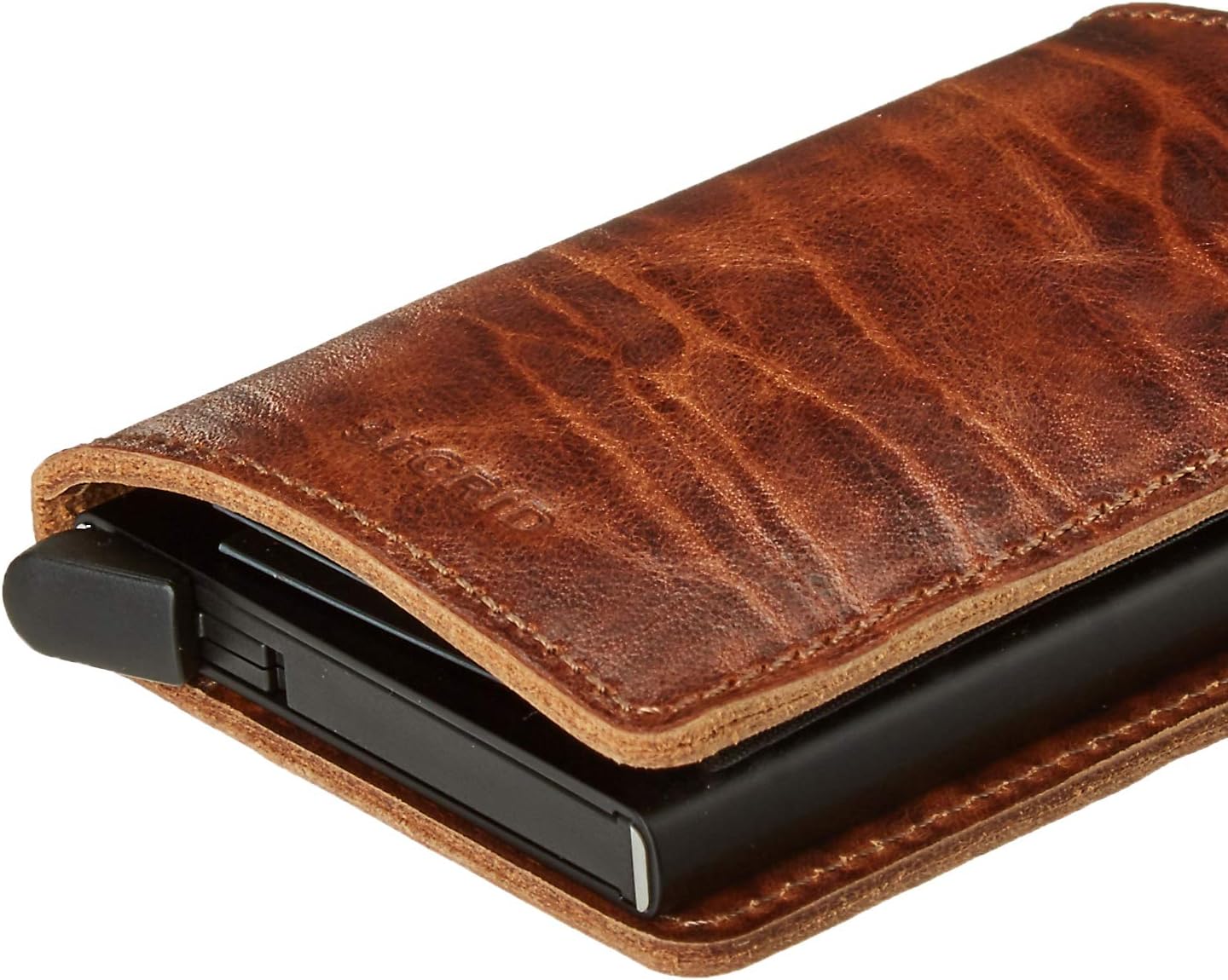 Secrid Solid Aluminium Slimline RFID Card Protector Slim Wallet in Dutch Martin - Whiskey (Whiskey) - Image 3