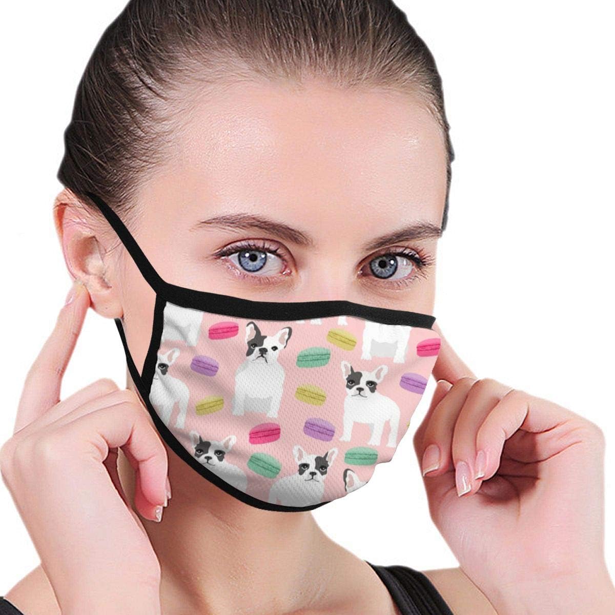 Masks French Bulldog Macaron Sweets Face Mask for Men and Women
