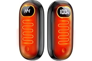 AUIIAH Hand Warmers Rechargeable - Electric Hand Warmers 2 Pack with Dual-Sided Heating for 15Hrs Warmth, LED Display & Flashlight, Hunting Essentials, Gifts for Christmas Man Women Raynauds Golf