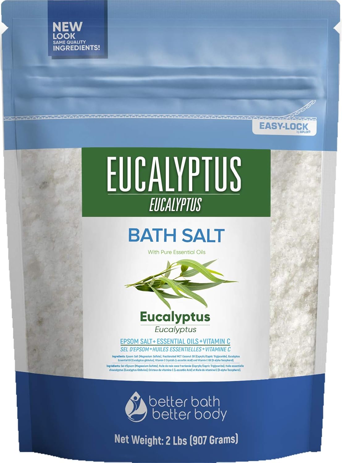 Eucalyptus Bath Salt, Epsom Salt With Eucalyptus Essential Oils Plus