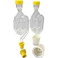 North Mountain Supply Italian Twin Bubble Airlock with Grommet and Universal Carboy Bung - 2 Pack