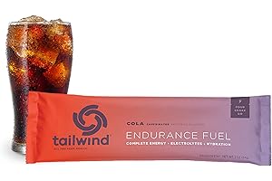 Tailwind Nutrition Endurance Fuel, Caffeine Drink Powder Mix Single Serving with Electrolytes, Non-GMO, Free of Soy, Dairy, and Gluten, Vegan-Friendly, Colorado Cola, Pack of 12