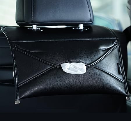 Amazon 車用 ティッシュケース ティッシュカバー ティッシュボックス ヘッドレスト 取り付け ブラック 車用ティッシュカバー ボックス 車 バイク